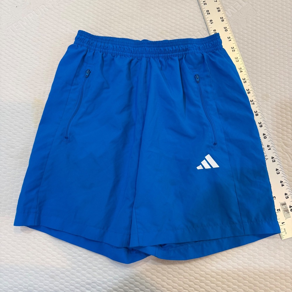 Adidas Mens Aeroready Blue Zipper Pocket Athletic Training Shorts Small S